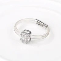 New Hot Sell Sweet Trendy Women's Ring Fashion Invisible Transparent  rope Square Zircon Rings Jewelry for Woman lady  Accessory 1