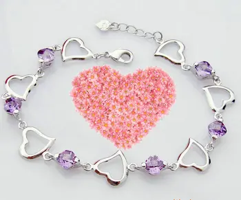 

925 sterling silver inlaid solid 7 words of love sterling silver ladies Bracelet