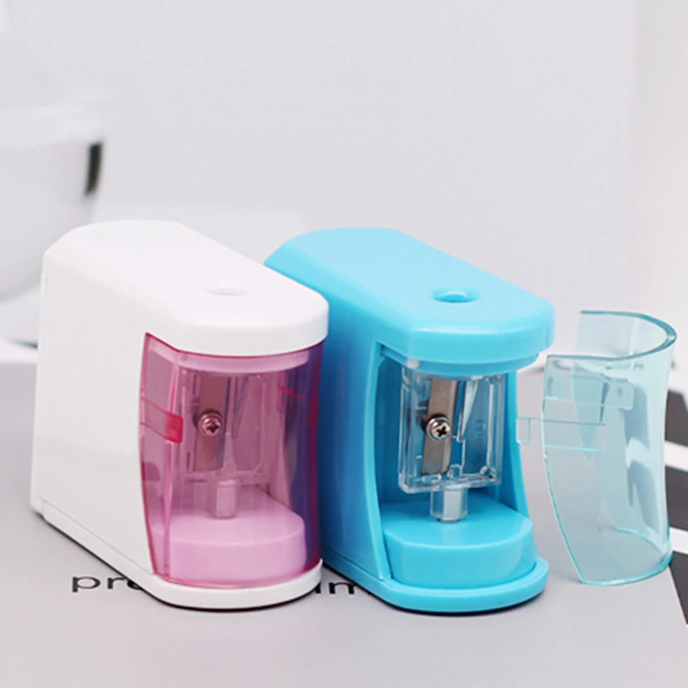 Electric Automatic Pencil Sharpener Candy Color Cute Use Battery Pencil Sharpener Kid Student Children School Gift Pen Sharpener