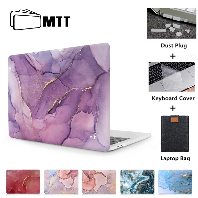 Cheap MTT Laptop Case For Apple Macbook Air Pro Retina 11 12 13 15 Marble Hard Cover for mac book 13.3 inch With Touch Bar a1706 a1502