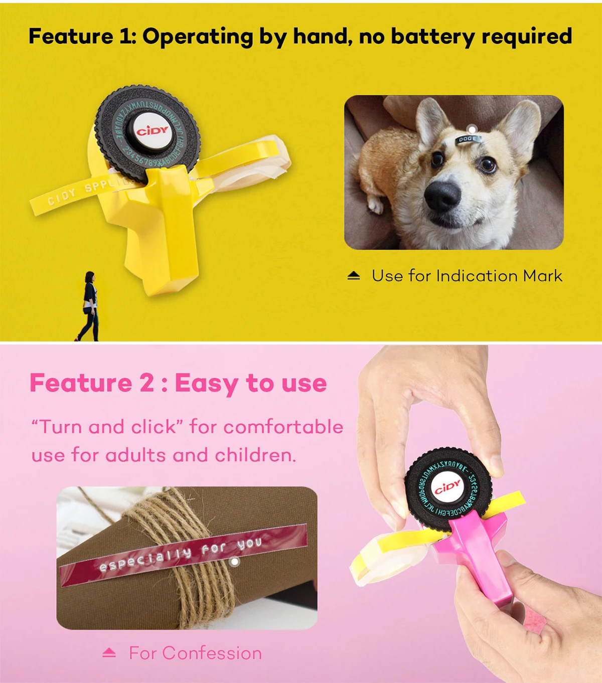 Impressora de Mão Fabricante para Dymo Multicolorido Cidy Mini Impressora Portátil Faça Você Mesmo 9mm Etiqueta 3d Gravação Manual Fita 7 High Quality Computador e Escritório