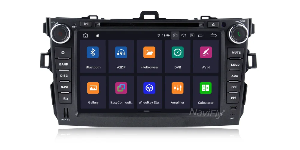 NaviFly 4+ 64G Android9.0 автомобиль радио мультимедиа плеер gps Navi для Защитные чехлы для сидений, сшитые специально для Toyota corolla 2007 2008 2009 2010 2011 dvd стерео радио gps