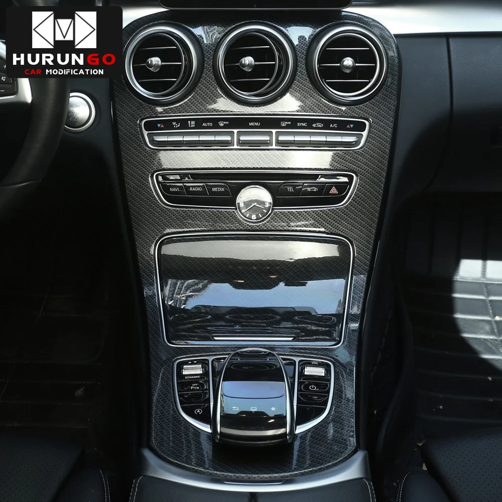 Автомобильная ABS центральная консоль, декоративная панель, Накладка для Mercedes Benz C Class W205 GLC X253, цветная наклейка из углеродного волокна