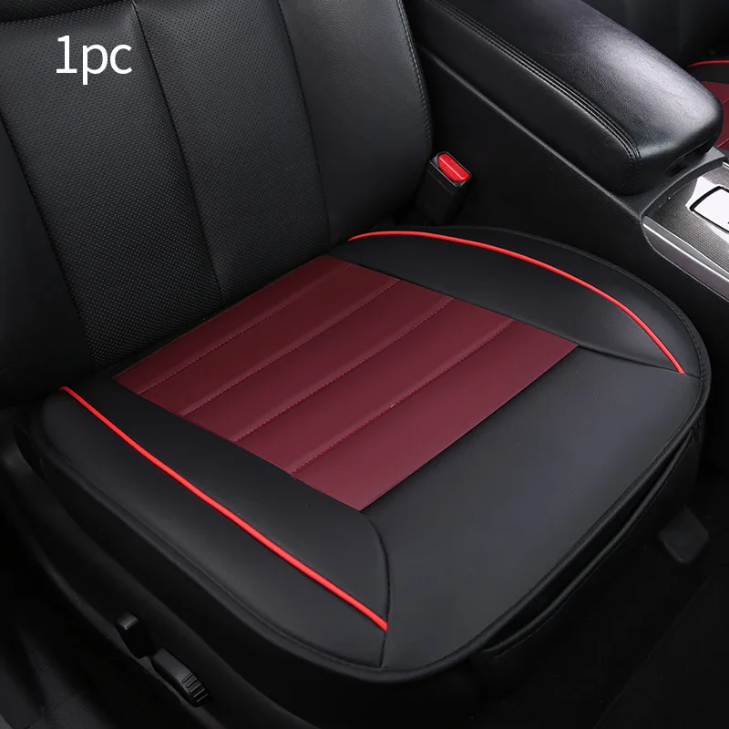 Кожаный чехол для автокресла, набор, не скользящая Защитная Подушка, универсальный размер для Granta Vesta Chery KIA Mazda Toyota Polo BYD - Название цвета: Red front 1pc