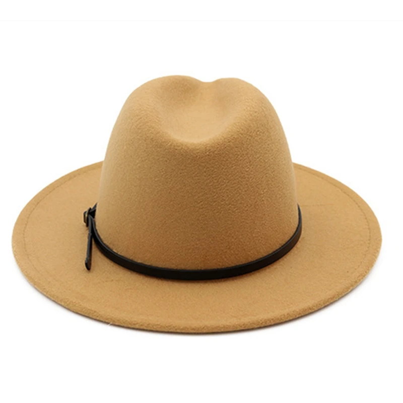 New Men Women Church Party Ladies Felt Jazz Cap Vintage Wide Brim Hollow Hat
