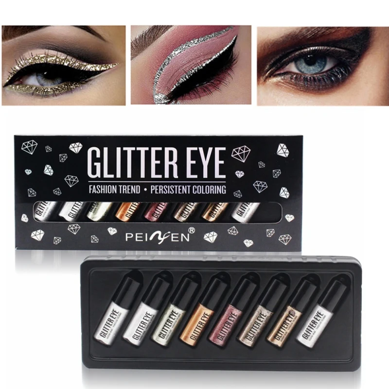 Diamond Luminous Eyeshadow Set Long Lasting Shiny Brighten Glitter Liquid Eyeshadow Makeup Liquid High Glow Cosmetics