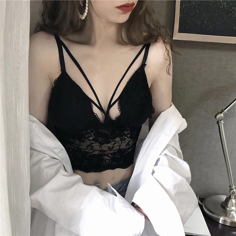Винтажный белый черный кружевной топик Camisole Cami женская летняя уличная одежда сексуальный топ с открытой спиной