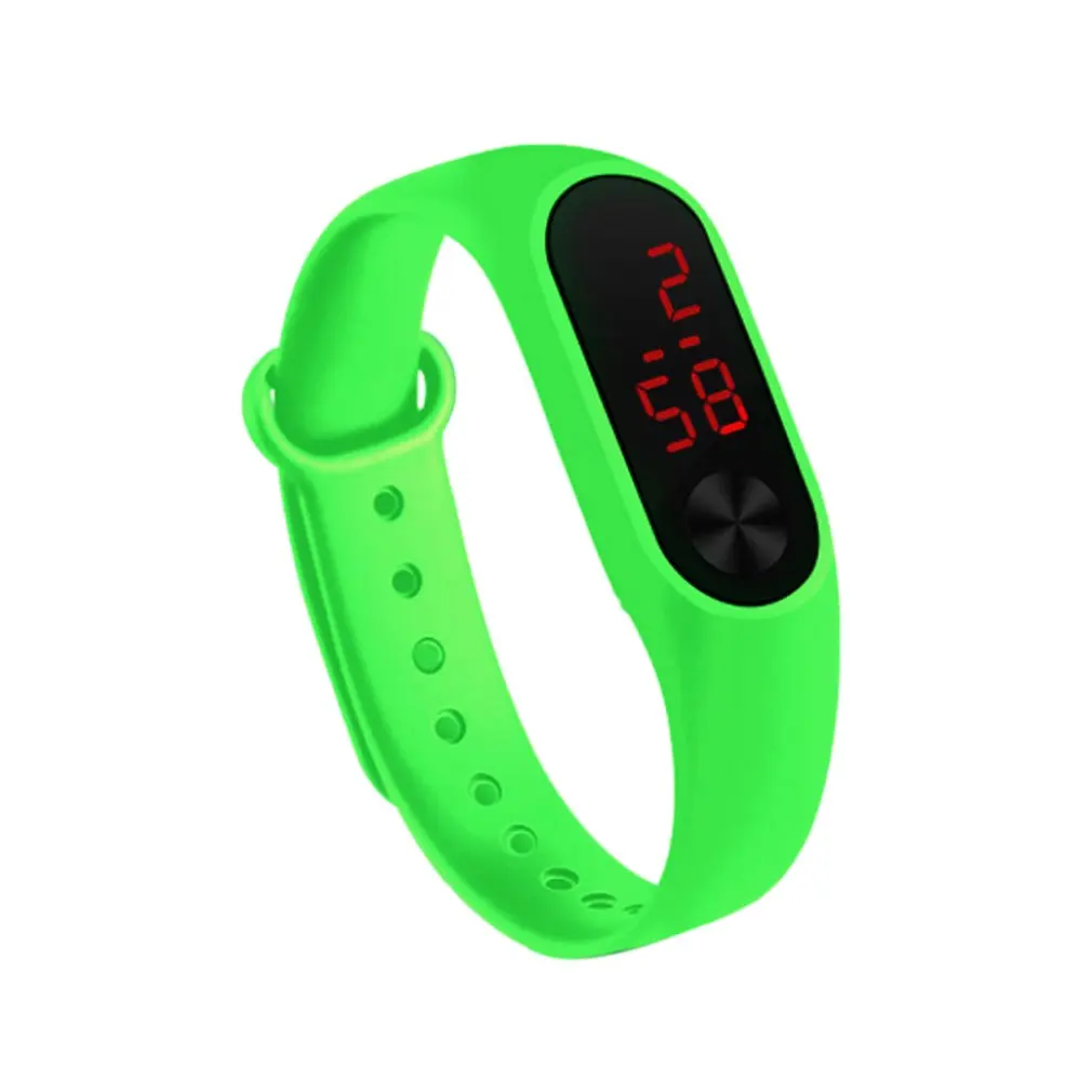 Мужские и женские повседневные спортивные часы с браслетом, Белый светодиодный электронный цифровой карамельный цвет, силиконовые наручные часы для детей - Цвет: 5
