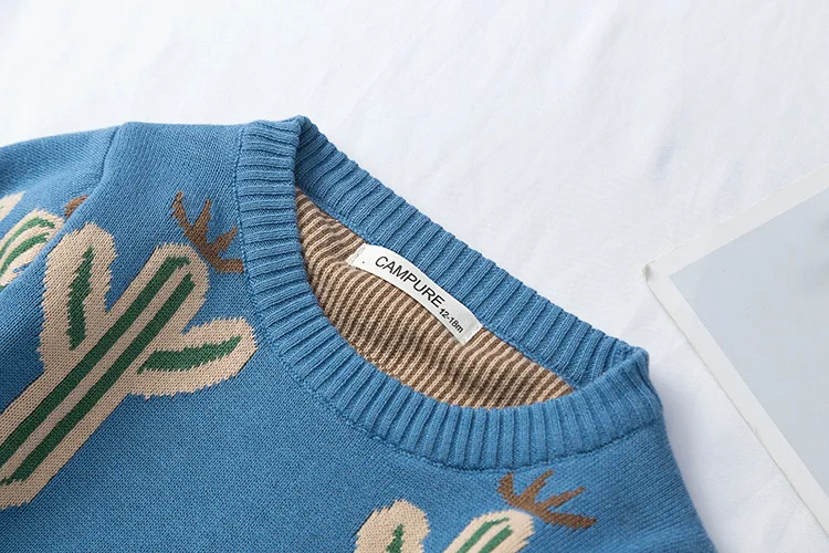 Детский свитер детские свитера с принтом кактуса Одежда для мальчиков и девочек кардиган, милая одежда для маленьких девочек весенне-осенняя одежда для детей от 1 до 7 лет