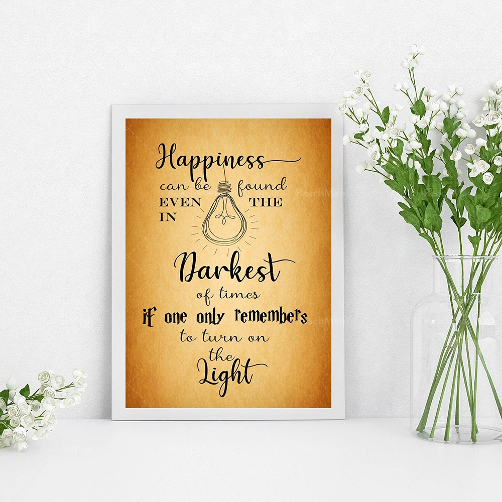 

Canvas happiness can find quotes | typographic quotes decorative wall canvas poster print