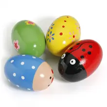 4 шт деревянные яйца maracas музыкальный шейкер инструмент Дети Детские игрушки подарок maracas музыкальный шейкер погремушка ударные