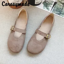 Careaymade/Новинка г.; обувь ручной работы из натуральной кожи; художественная обувь в стиле ретро mori girl; женская модная белая обувь на плоской подошве для отдыха