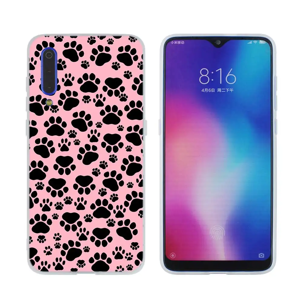 Чехол для телефона Xiao mi cc 9 mi 9 8 A2 Lite SE A1 f1 6 6X 5X MAX 3 mi X 2S Cover mi 9 mi 8 Dog paw print - Цвет: Soft picture 11