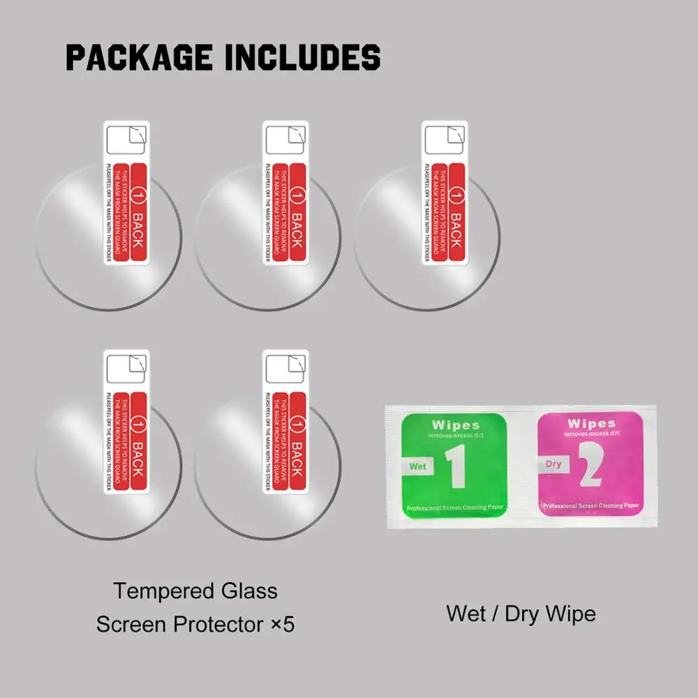 5-Pack Premium 9H Tempered Glass Screen Protector