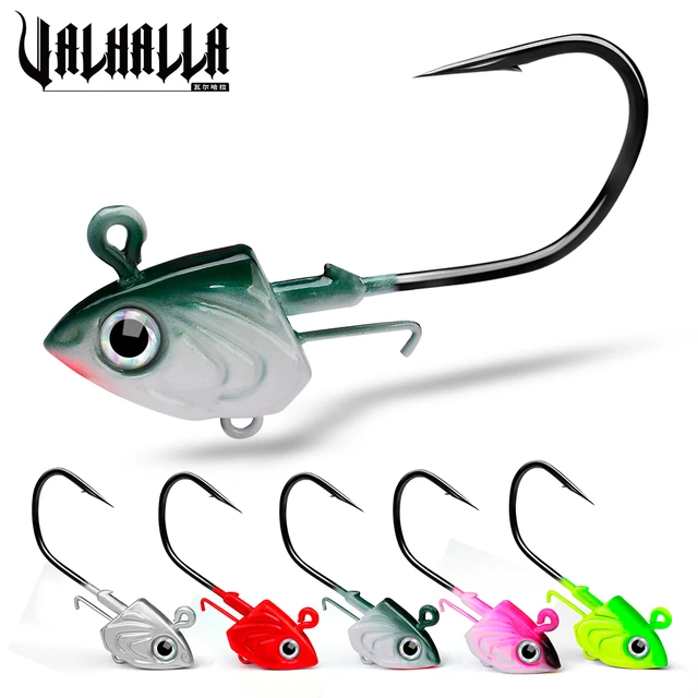 VALHALLA 2pcs/lot Jig Head Hooks 30-35-45g Carbon Steel Fishhooks  Anti-Hanging Bottom Perforated