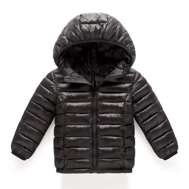 Детская зимняя куртка для детей, спортивные куртки для девочек, теплое хлопковое пальто, одежда для малышей, теплое пальто, одежда для подростков - Цвет: Черный