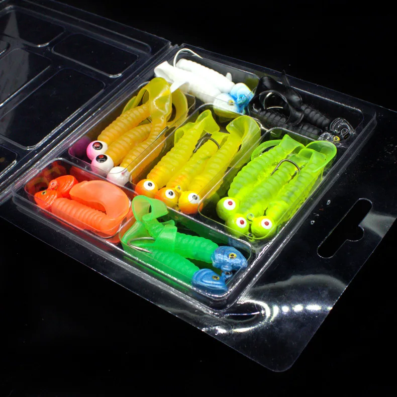 

Hunting High Lure Soft Bait Set Lead Head Bait 17 Pieces Packaged Combination Angling Bait Soft Maggots Fishing Gear Set