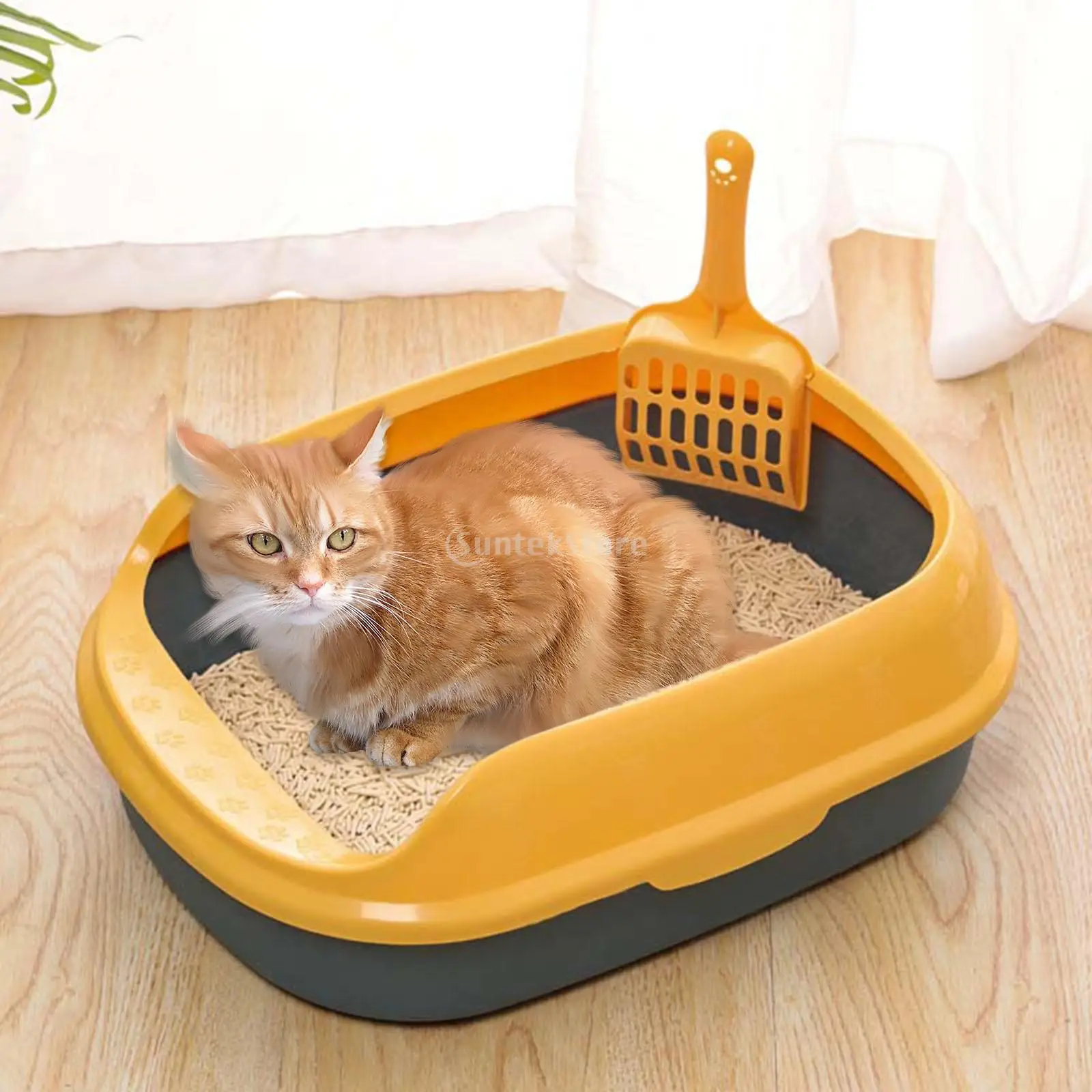 Cat Litter Pan Box Semi-Enclosed Sifting Litter Box With High Sides  Detachable Shallow Cat Toilet Durable High Side Sifting - AliExpress