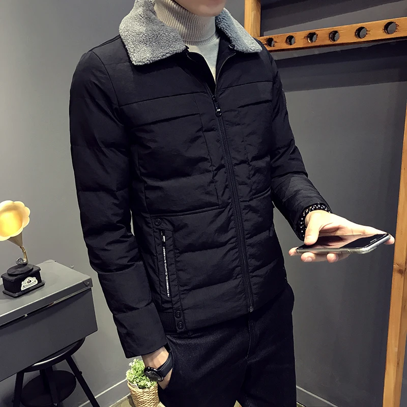 

2020 Fashion Fur collar Mens Solid Thick Jackets and Coats Jacket Men Man Winter Parkas Manteau Homme Hiver