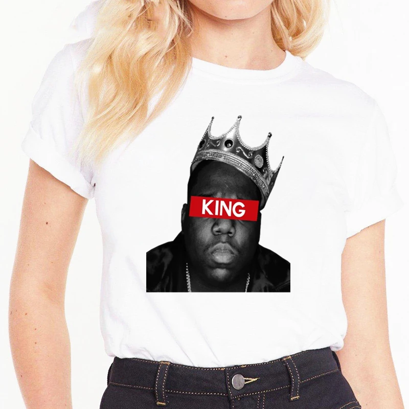 Футболка Biggie Smalls America Hiphop большая женская футболка летняя смешная с коротким
