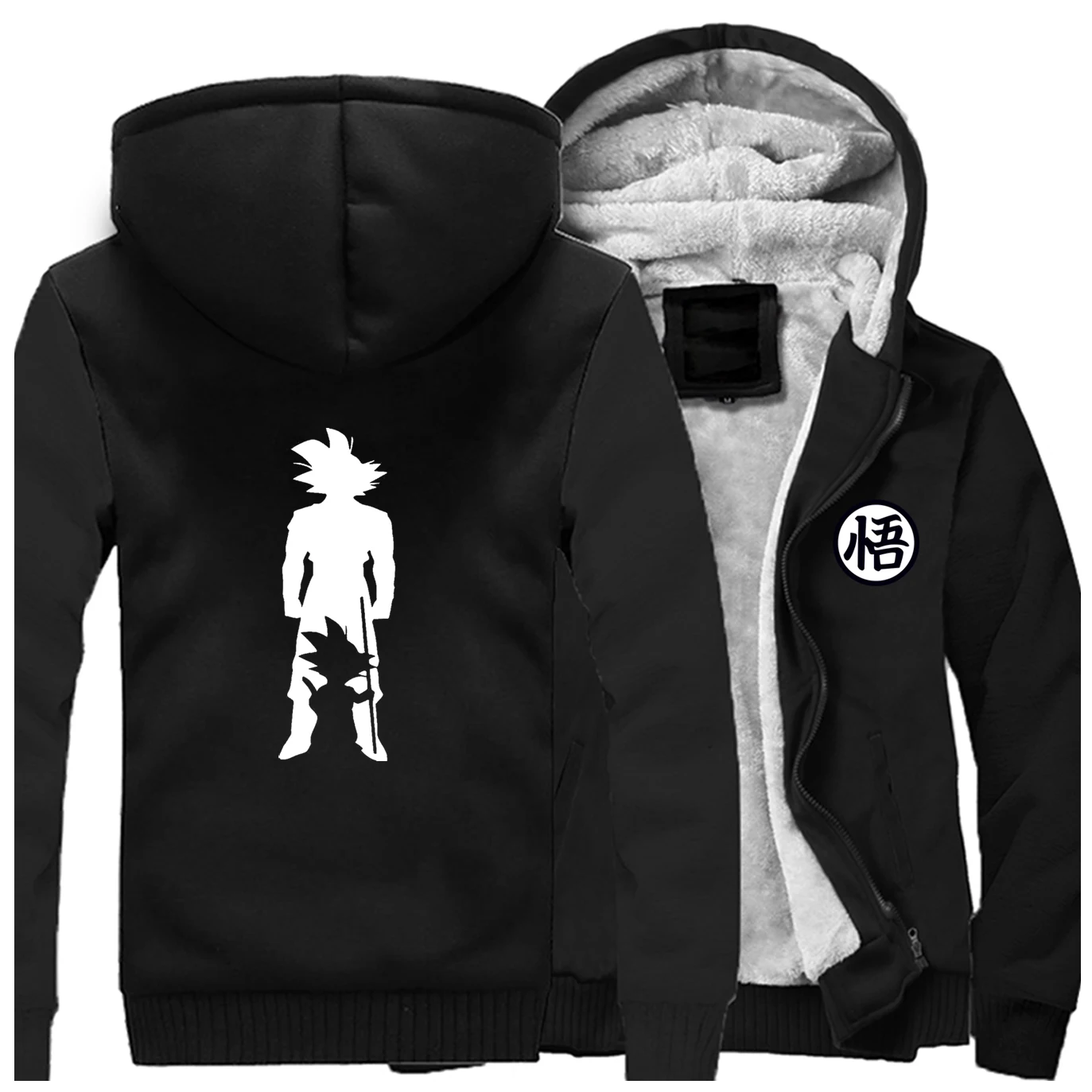 Зима горячая Распродажа мультфильм Saiyan хип хоп теплая одежда Япония Аниме Драконий жемчуг пальто толстые толстовки с рукавом реглан мужская уличная одежда