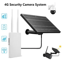 

Outdoor Wireless Security Camera System 4G SIM Card 12V Solar Panel Powered 4G Router WiFi Video Surveillance CCTV Kit For Home