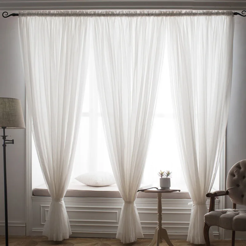 

Multi-color Solid Color Simple Tulle Curtains for Living Room Kitchen Bedroom