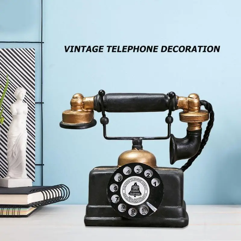 Искусственная модель телефона из смолы в стиле ретро, винтажный стиль, домашний декор, украшение для рукоделия, достаточная прочность и прочность