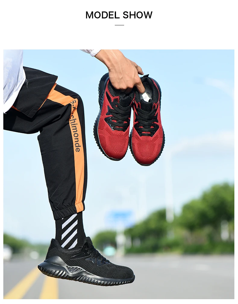 NASONBERG Мужская Рабочая обувь со стальным носком; Повседневные Дышащие уличные кроссовки; непромокаемые ботинки; удобные промышленные ботинки