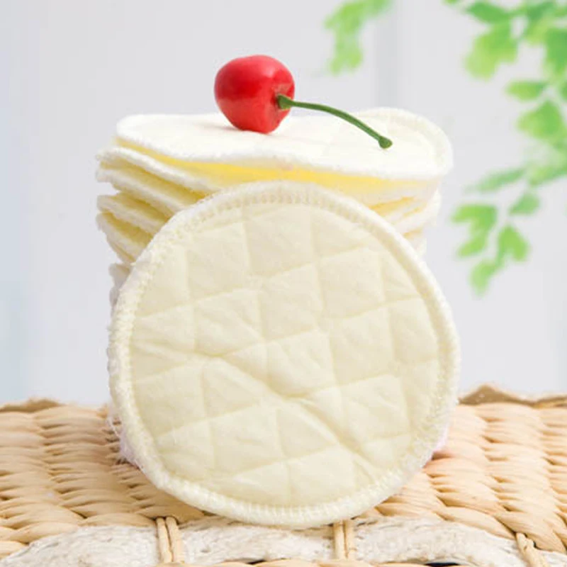 12Pcs(6 pairs) 3 layers cotton Accessory Pad Washable Breastfeeding Breast Organic Baby Reusable Pads Nursing Waterproof Plain