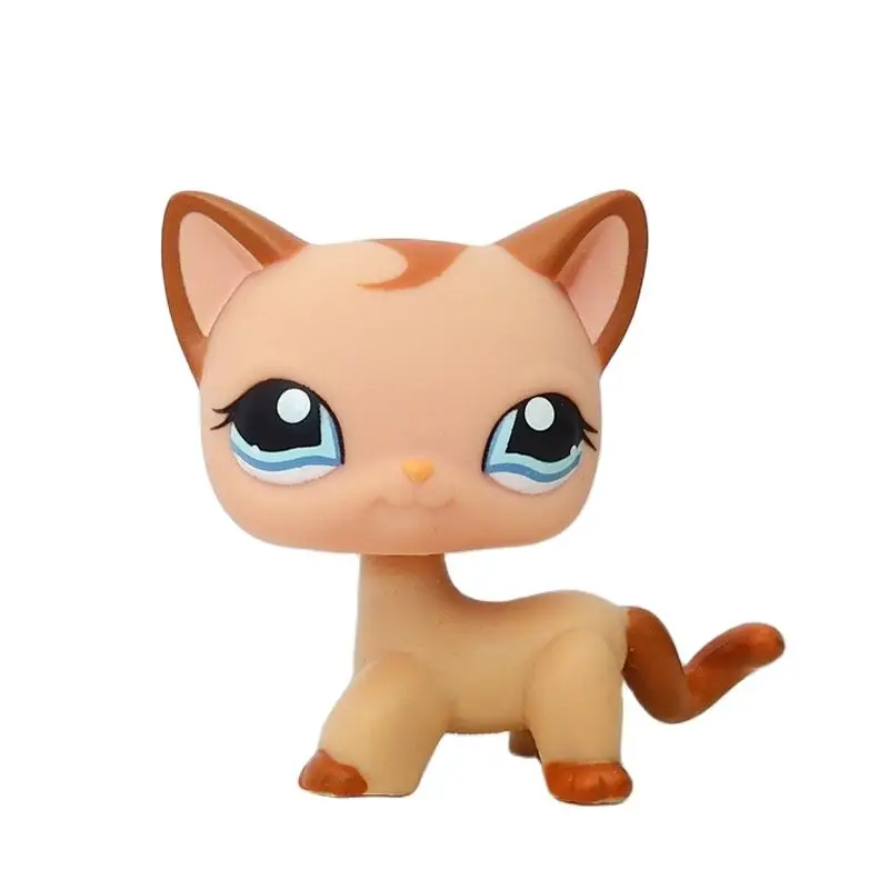 Littlest Pet Shop Purple Eyes Orange Short Hair Cat Kitty Figure Child Toy 