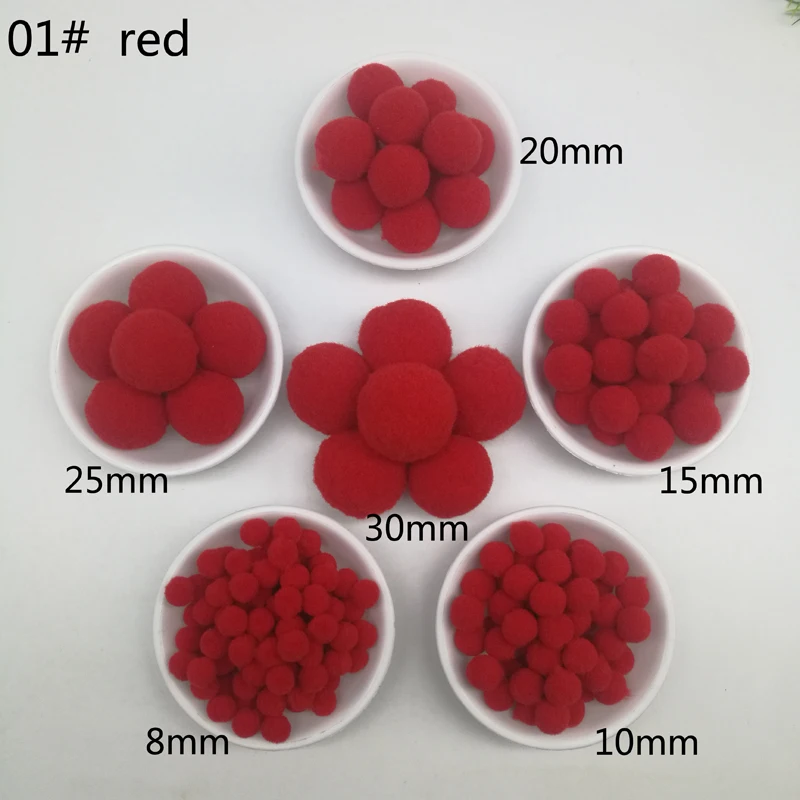 2000 шт 8 10 15 20 25 30 мм помпоны мягкий меховой шар искусство игрушка ремесло Сделай Сам одежда швейная ткань поставки Свадебный домашний декор - Цвет: 01