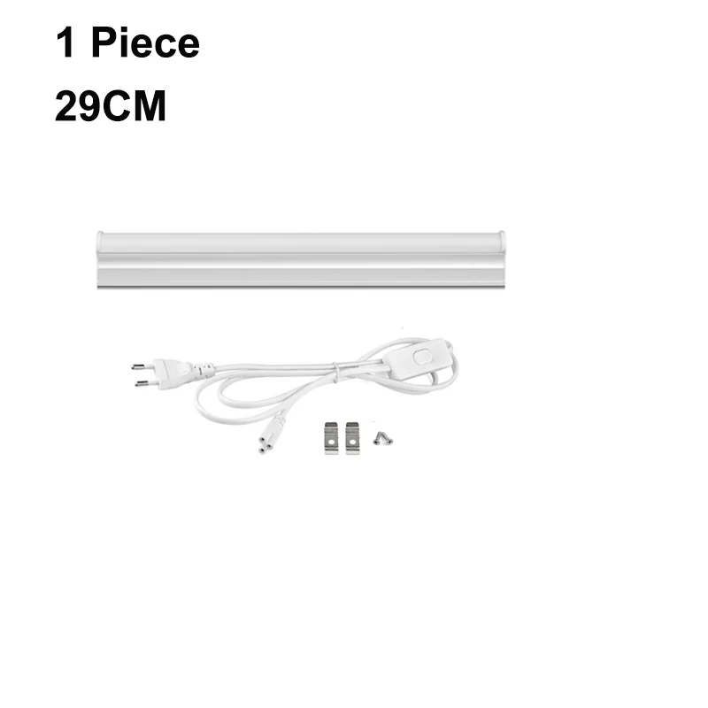T5 профиль светодиодный светильник для кухни 29 см 57 см светодиодный светильник для шкафа 6 Вт 10 Вт 220 В Ночной светильник для шкафа с адаптером питания ЕС - Испускаемый цвет: 1pcs 29cm