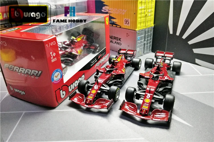 В наличии Bburago 1:43 F1 2020 Феррари SF1000 обычный без шлем литья под давлением