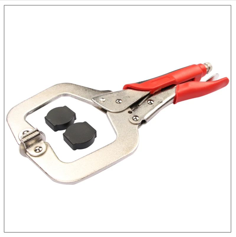 

11Inch C Clamp Clip Locking Plier Woodworking Tenon Locator Grip Vise Lock Jaw Swivel Pad