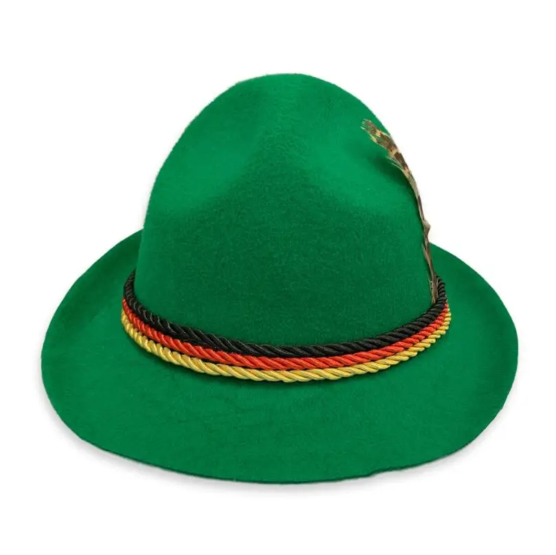 Взрослый женский костюм для Октоберфеста Fantasia женский баварское пиво фестиваль костюм для косплея рубашка Lederhosen шляпа набор - Цвет: Green Hat