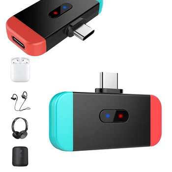 

Double Link Bluetooth 5.0 aptX Low Latency USB Type C Audio Transmitter Wireless Adapter for Nintendo Switch Gaming Headphone
