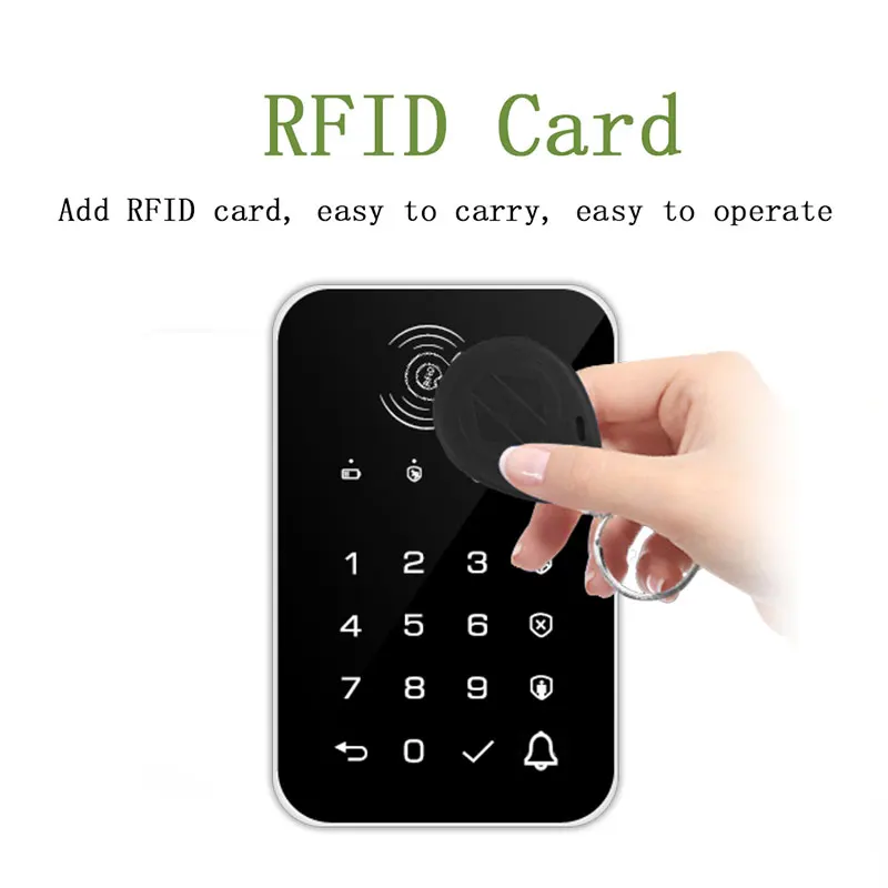 Wireless Keyboard Password Lock 433MHz Frequency EV1527 Encoding Method RFID Card Unlock Doorbell Function Easy Installation