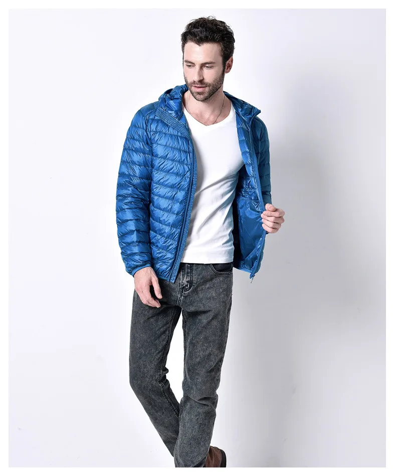 Nice New Arrive White Duck Down Jacket Men Autumn Winter Warm Coat Men Light Thin Duck Down Jacket Coats Ultra Down