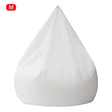 For Bean Bag Living Room Hotel Solid Home Chair Cover Elastic White Inner Liner Zipper Closure Lazy Sofa Easy Clean No Filler