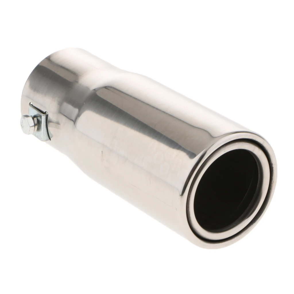 1PC 30-50mm Inlet Stainless Steel Exhaust Pipe Trim Car Tip Tail Muffler Tail Throat Silver For Universal Auto Styling
