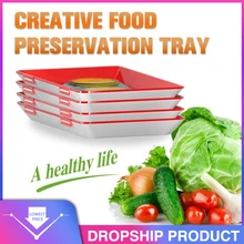 6Pcs Kreative Frische Lebensmittel Erhaltung fach Organizer Frische Lebensmittel Erhaltung Palette Kühlschrank Lebensmittel Lagerung Container Küche