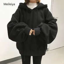 Повседневные толстовки женские Брендовые с длинным рукавом толстые теплые с капюшоном черная футболка с капюшоном пальто повседневная спортивная одежда пуловеры оверсайз
