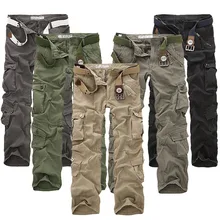 New Brand Pants Men Military Straight Trousers Mens Casual Cotton Camouflage Multi-Pocket Long Pants Camo Washed Trouers