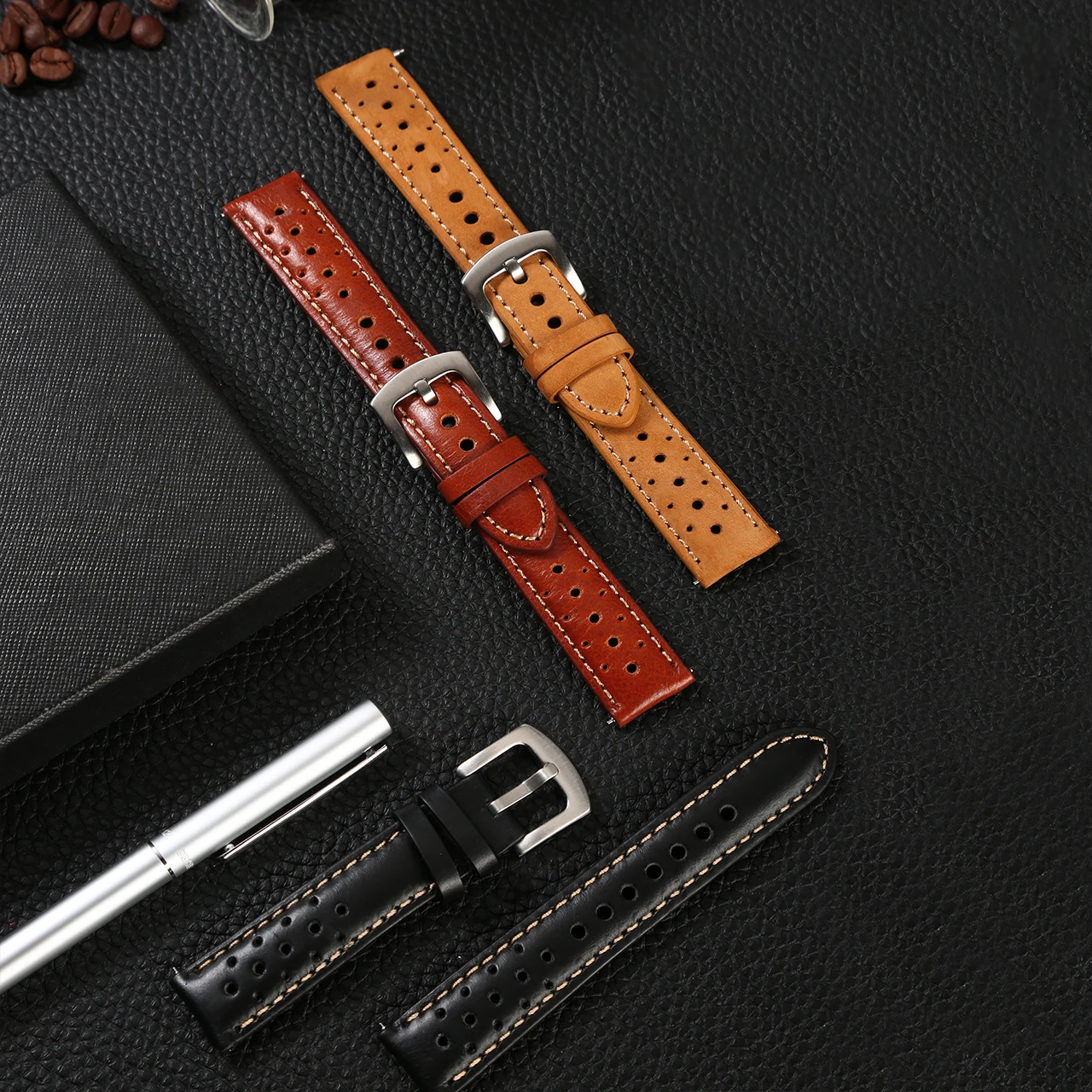Vintage Cowhide Leather Watch Strap with Quick Release