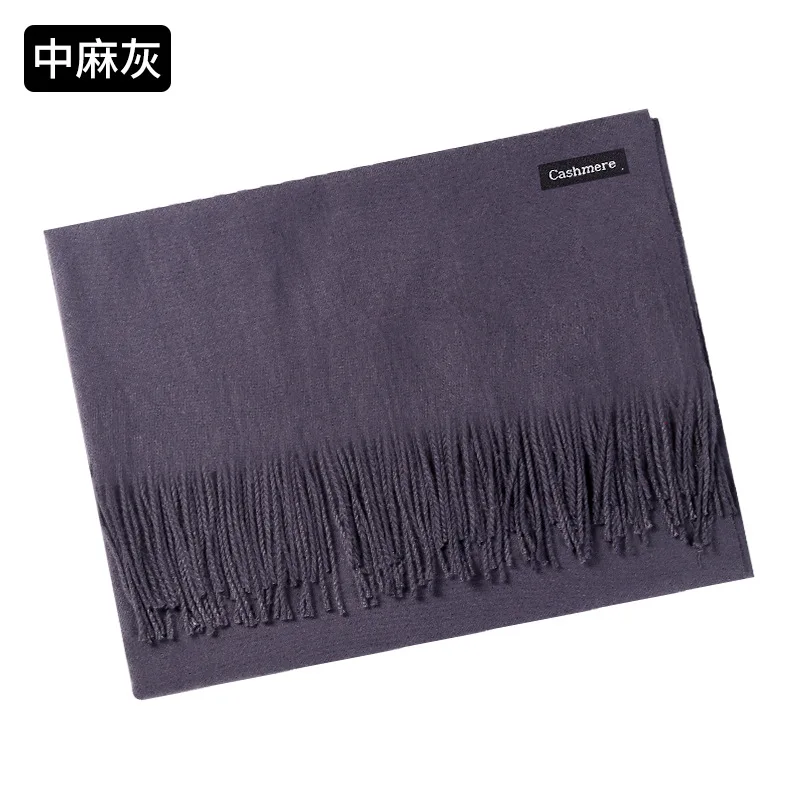 Hemp gray Girita, модный Одноцветный женский шарф, зимние хиджабы с кисточками, длинные женские шали, кашемировые, как пашмины, хиджабы, шарфы, обертывания - Цвет: Hemp gray