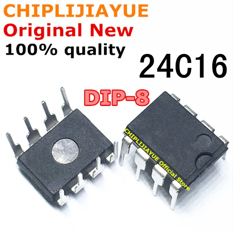 Новый и оригинальный чипсет IC 24C16 DIP 8 AT24C16 AT24C16N AT24C16AN DIP8 10 шт.|Интегральные схемы| |