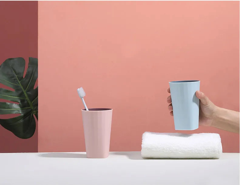 Square Two-color Mouthwash Cup Nordic Wash Cup Household Simple Toothbrush Cup Couple 88g Bathroom Tumblers