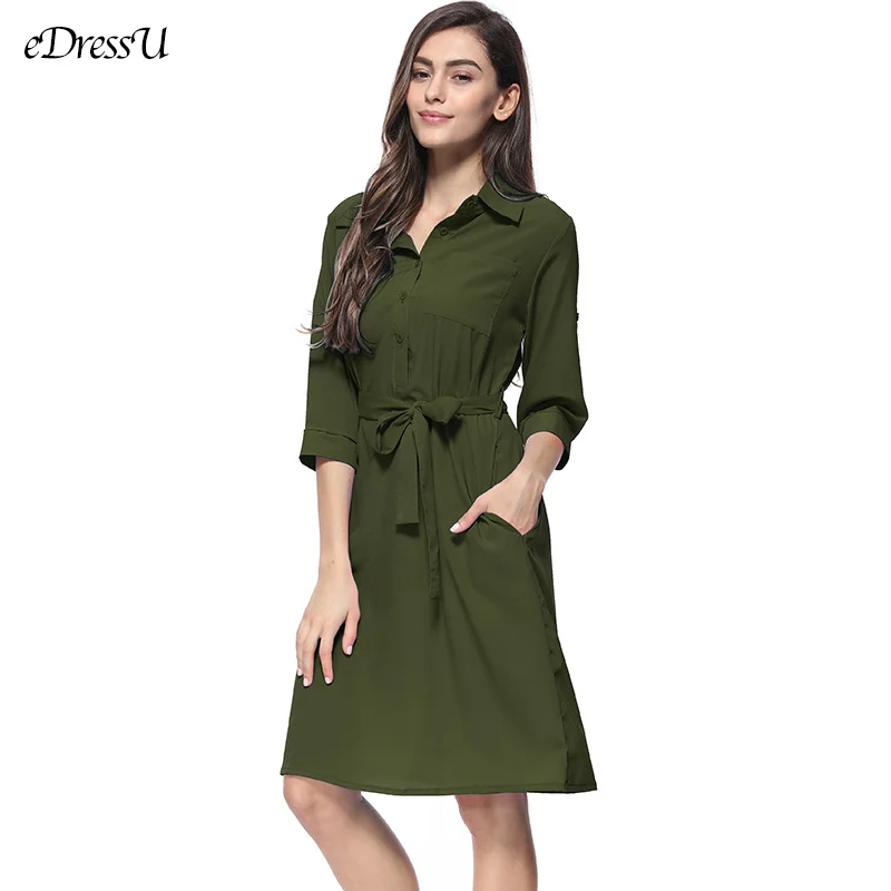 plus size green shirt dress