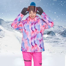 Зимний костюм для женщин с капюшоном теплые куртки Комбинезоны женские лыжные костюмы спортивные Сноубординг женская зимняя одежда наряды